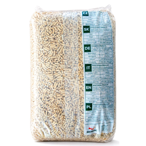 Drevené pelety TOP ENplus A1 v 15 kg vreci / Paleta 1050 kg (70 vriec ×15 kg)