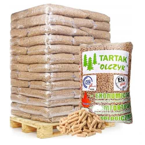 Pelety Olczyk – paleta 65 vriec, 975 kg drevného paliva