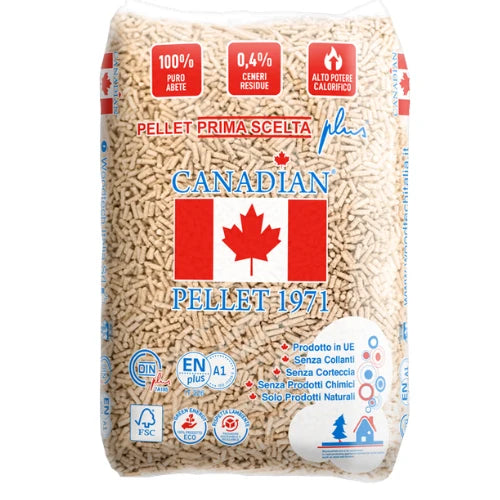 Pelety Canadian Pellet – paleta 72 vriec × 15 kg zo smrekového dreva