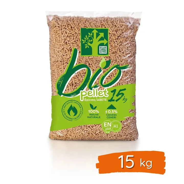 BIO PELLET – Drevené pelety 100 % smrek, ENplus A1– 1 050 kg (70 × 15 kg)